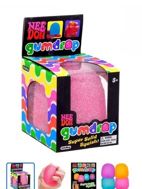 NeeDoh, VIRAL, SOLD OUT! Gumdrop Super Solid Squish Toy - Pink